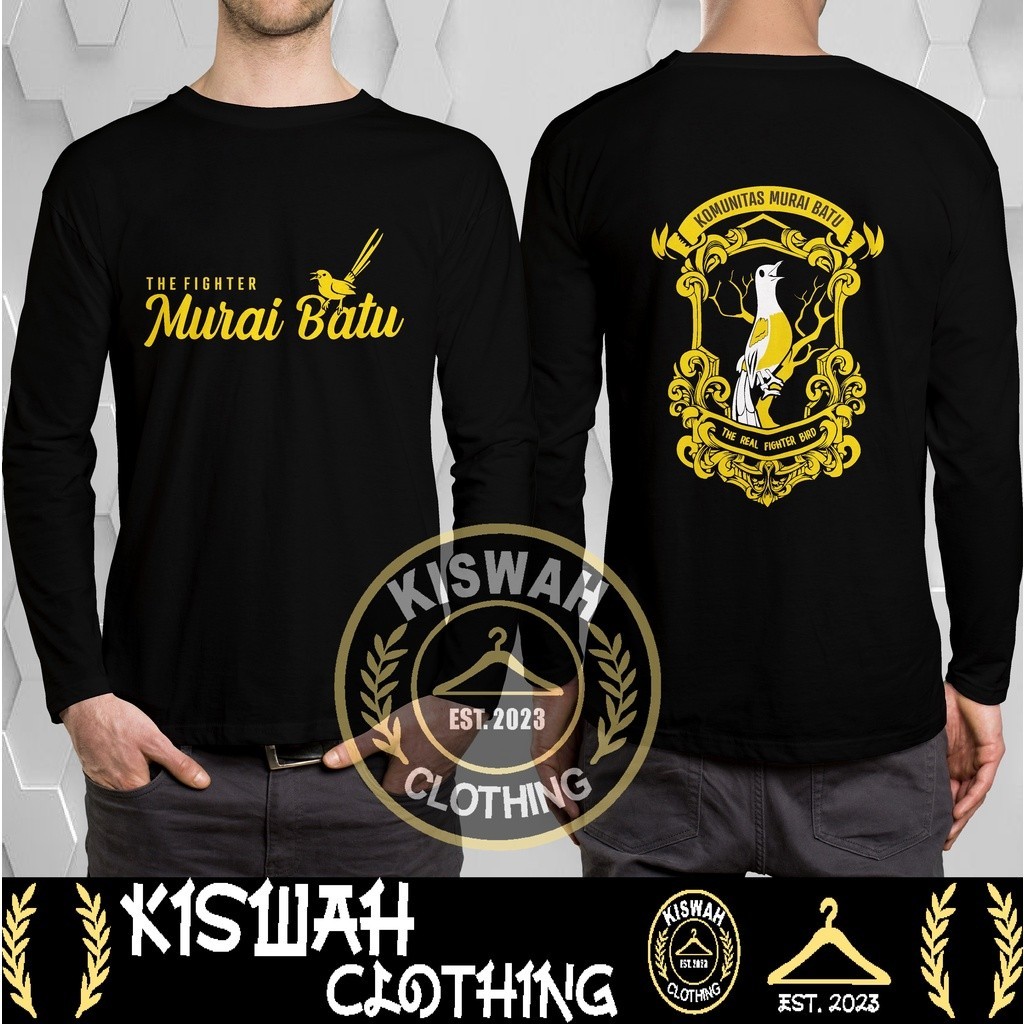 Kaos Tshirt BurungMurai Batu Komunitas Murai Batu The Fighter Lengan Panjang Baju Distro