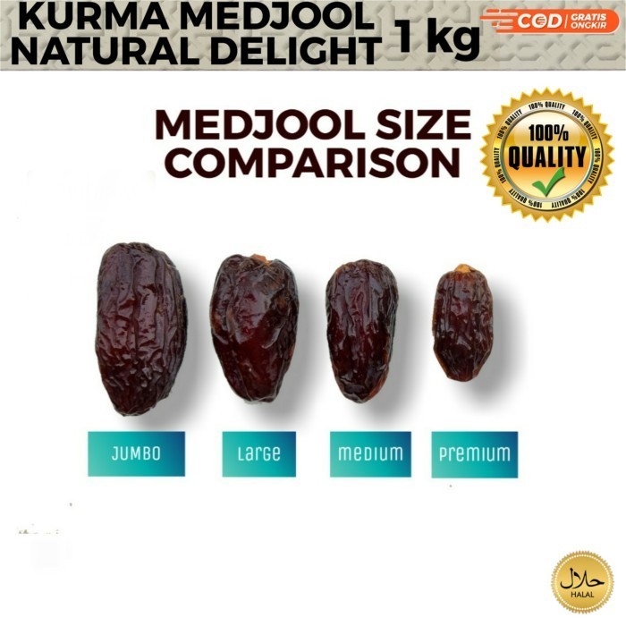 

Kurma - Kurma Medjool California 1 Kg Jumbo / Natural Delights / Kurma Jumbo