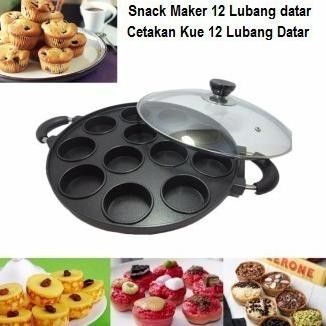 ekonomis- cetakan kue martabak mini happy call 12 lubang datar kue lumpur loyang