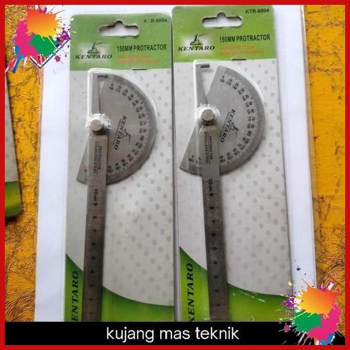 

(kmt) penggaris busur derajat protector stainless steel 10cm 180 derajat