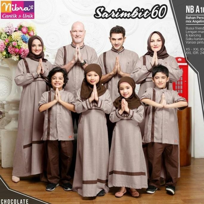 New Sale Sarimbit Lebaran Nibras Family 60 Coklat Baju Muslim Couple Keluarga Pengiriman Cepat