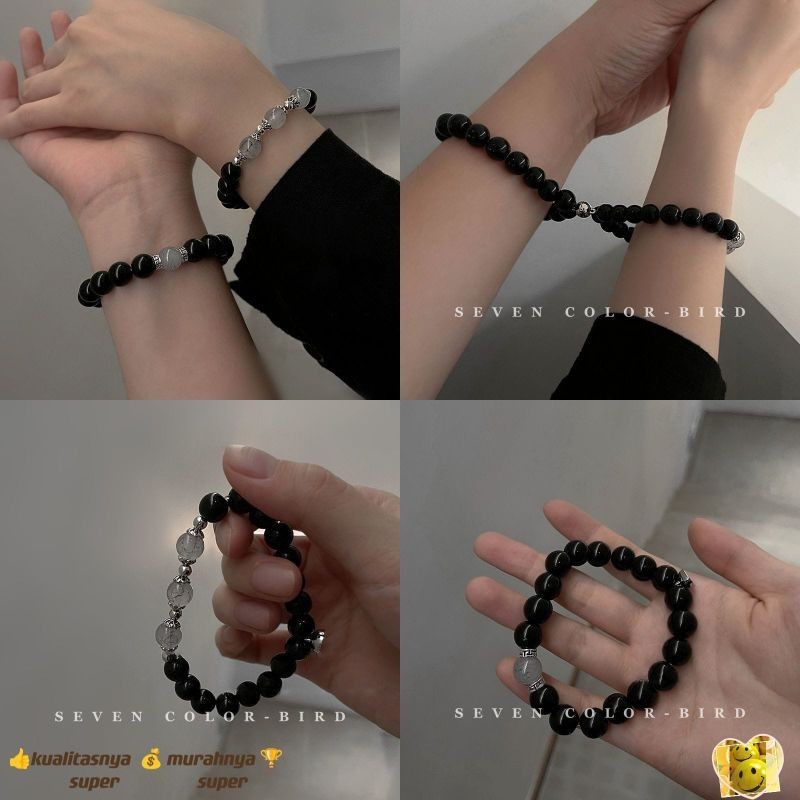 Gelang mutiara kristal magnet / gelang pasangan magnet / gelang couple