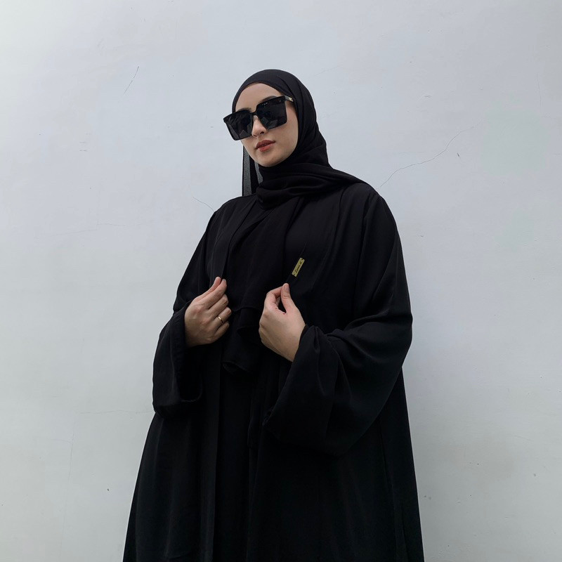 [ONLINE EXCLUSIVE] Abaya outer one set + pasmina (bisa request warna dan size)