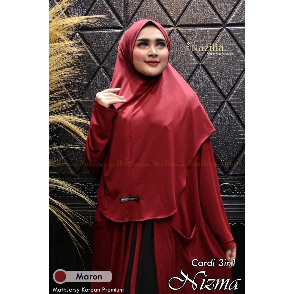 BISA COD - NEW CARDI 3 IN 1 NIZMA BY NAZILLA CARDIGAN JILBAB
