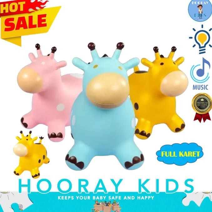 MAINAN KUDA KUDAAN JUMPING ANIMAL KARET TEBAL MUSIK BESAR EDUKASI ANAK