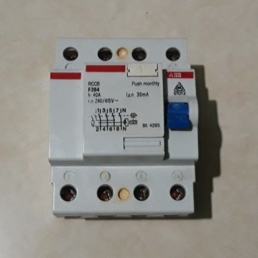 RCCB ELCB ABB TYPE F364 4 POLE 40 AMPERE
