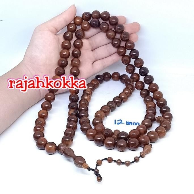 tasbih 99 kokka kaukah bulat polos 12mm COKLAT
