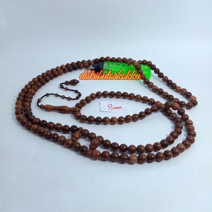 tasbih 165 kokka kaukah kaokah tijani 8mm coklat