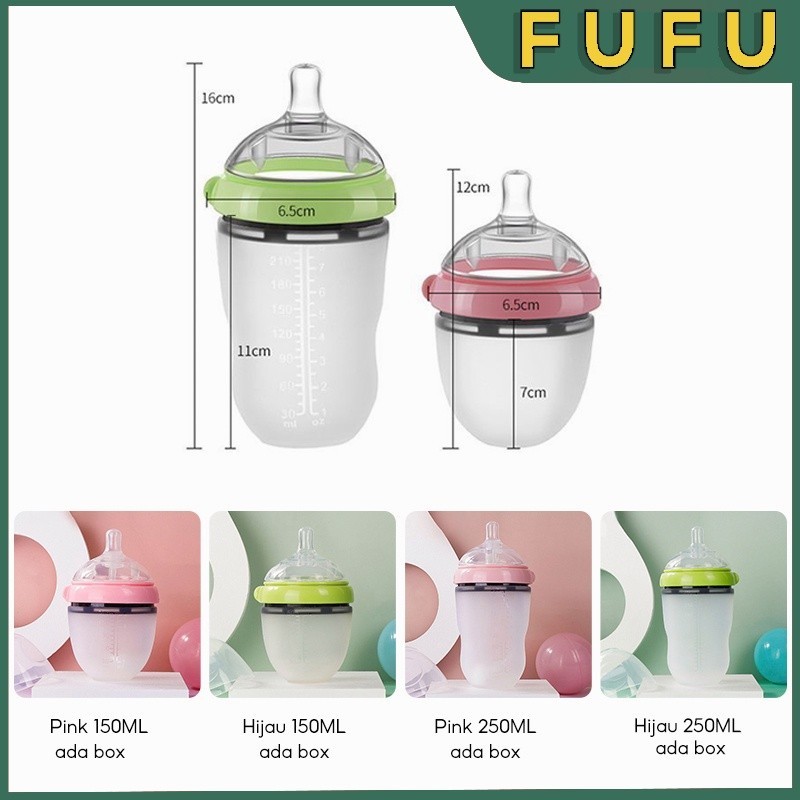FUFU Botol bayi / botol susu bayi / botol bayi silikon / botol bayi BPA free / botol susu dengan
