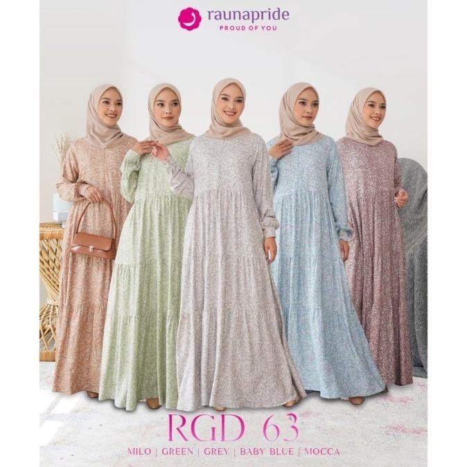 Baju Gamis Wanita Rayon Terbaru Rauna / Rgd 63 / Fashion Muslim Pengiriman Cepat