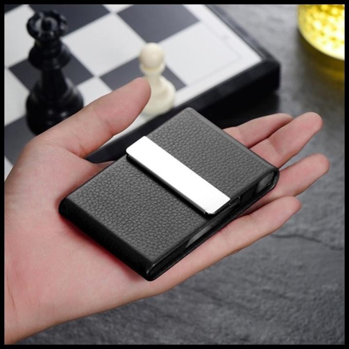 

BEST DEAL KOTAK KARTU NAMA LEATHER ELEGAN NAME CARD CREDIT HOLDER MAGNET FLIP !