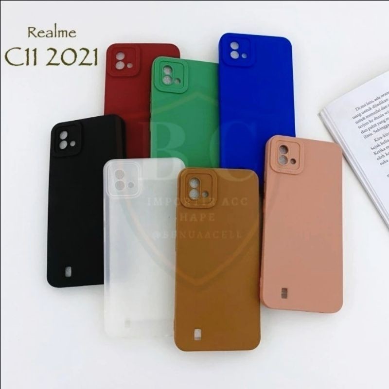 SofeCese/Silikon Hp Pro Camera Realme C11 2021/C20 Bahan Candy Case Full Color 3D Silikon Makaron