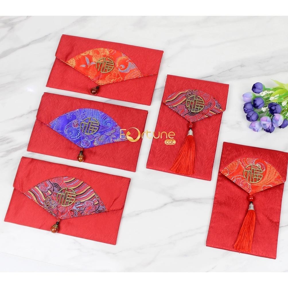 

Limited Time" Angpao Imlek 2024 Kain Kipas Fu Hong Bao Red Envelope Angpao Kain Terbaru ||