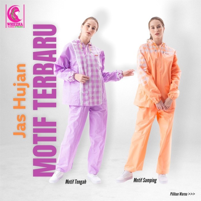 Jas Hujan Wanita Setelan Mantel Hujan Pria Stelan Raincoat Motif