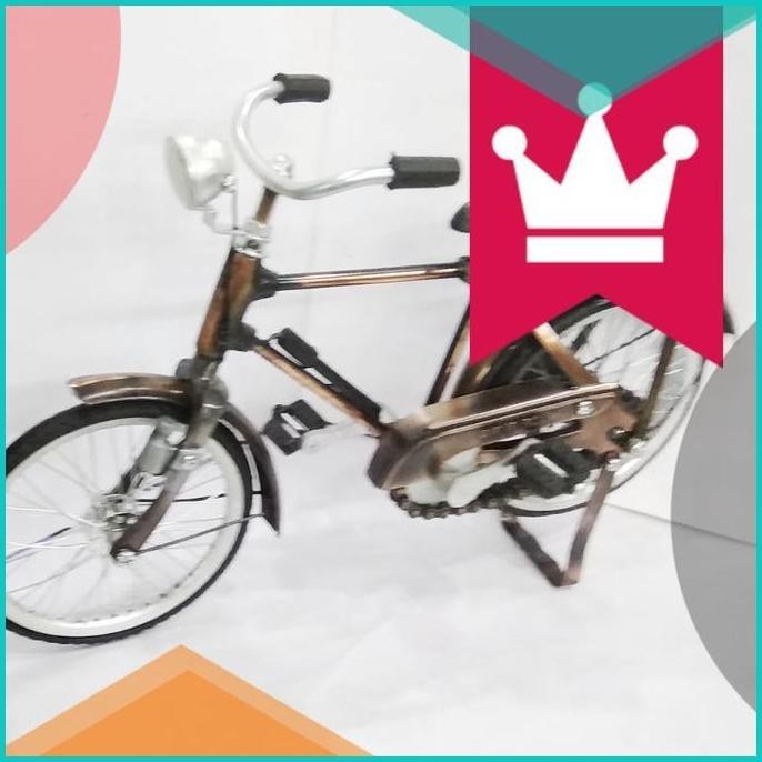 Sepeda Pit Ontel Onthel Miniatur Diecast Logam 16novz3 onderdil