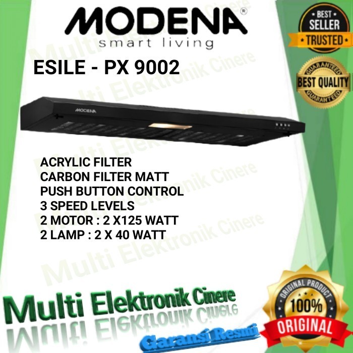 Cooker Hood Ena Px 9002 Slim 90 Cm Hitam