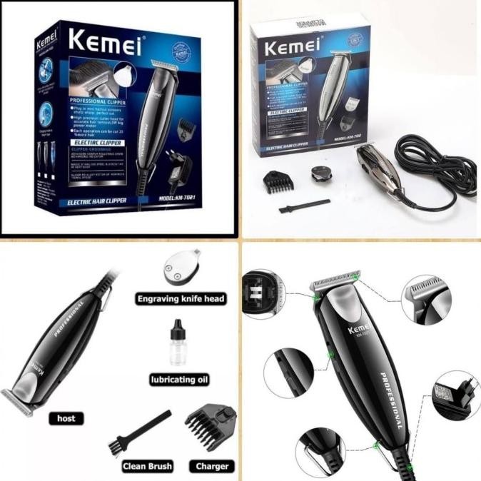 Kemei Trimmer 701 Kabel Original Mesin Cukur Rambut Jenggot Kumis Dll