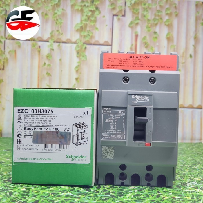 MCCB EZC / BREAKER EASYPACT SCHNEIDER EZC100H 3P 75A EZC100H3075