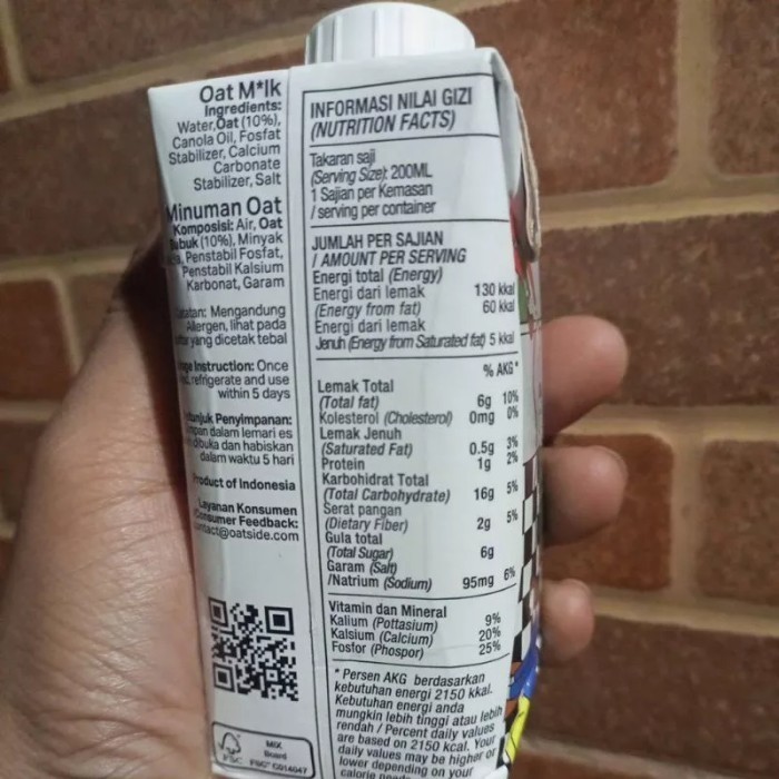 

[ 1 Dus ] Oatside OatMilk 200ML Chocolate Coffee Barista Blend