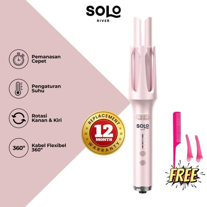 Solo River Catokan Curly Otomatis Rambut 32Mm Hasil Catok Tahan Lama