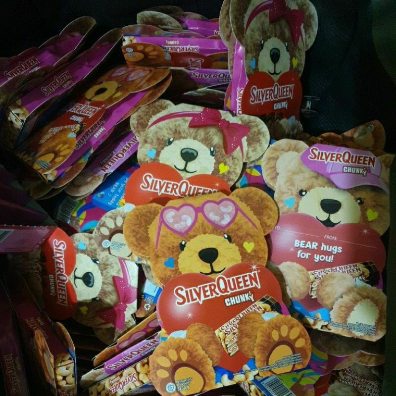 

I9L SILVERQUEEN BEAR BERUANG LOVE CHOHOLATE COKLAT PROMO VALENTINE DAY BUY1GET1(2X58GR) , CHUNKY