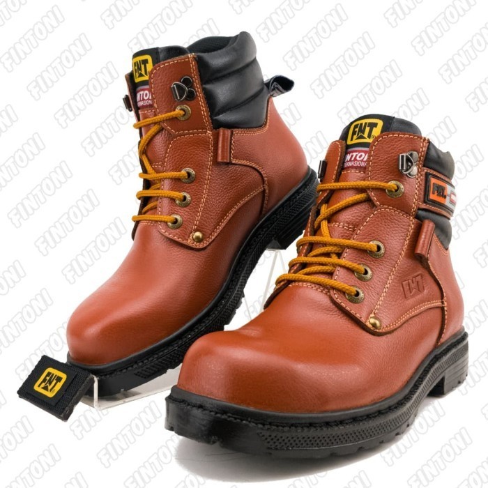 Sepatu Pria Boots Safety Kulit Fintoni Steel Toe 6919