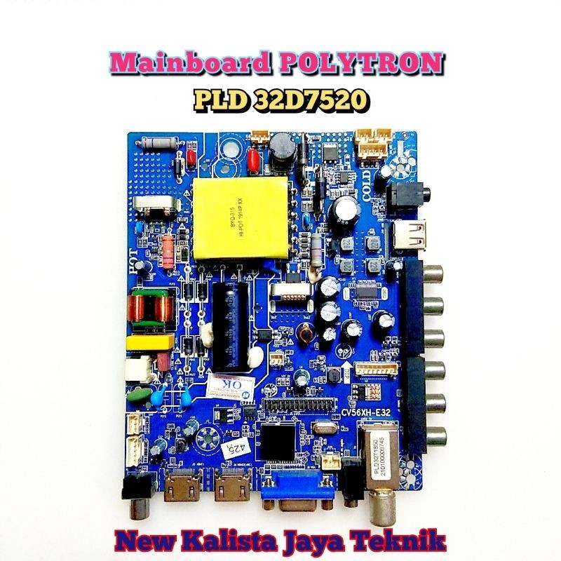 MAINBOARD TV POLYTRON PLD 32D7520 ORIGINAL CV56XH-E32 MB 32D7520 MOTHERBOARD TV 32D7520 MB POLYTRON 