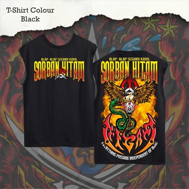 Kaos Singlet Pagar Nusa Sorban Hitam LIGAS Alap Alap Segoro Kidul Bahan Katun Nyaman