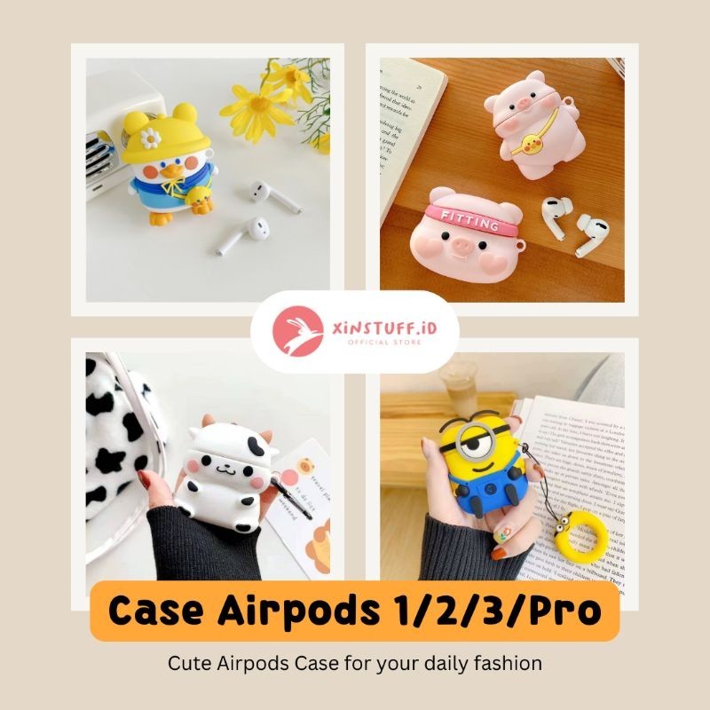 Case Airpods 1/2/3/Pro Cute Character Case untuk airpods 1 / airpods 2 / airpods 3/ airpods pro ko