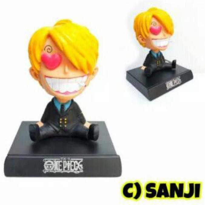 Action Figure One Piece Bobble head pajangan Mobil Sanji