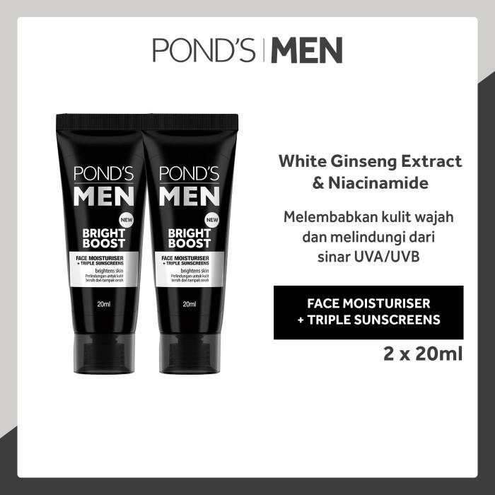 PONDS MEN BRIGHT BOOST FACE MOISTURIZER 20ML - TWIN PACK