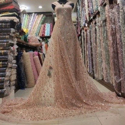 Naenggo Kain Tile Brokat Payet Akar Penuh Zuhair Sequin 2Jk2205 No 3 Rose Gold
