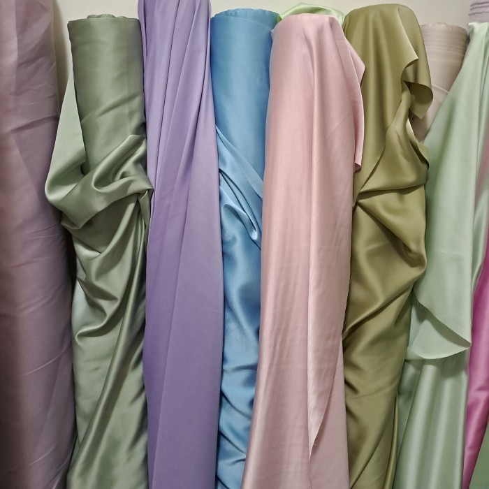 Naenggo 1 Roll Kain Satin Velvet Premium Aneka Warna Bahan Dress Gamis 60 Yard