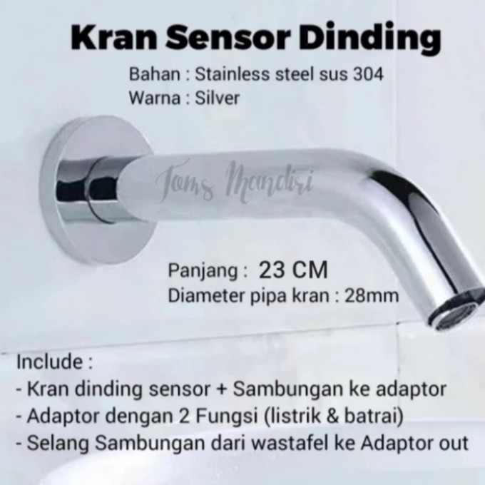 Kran Sensor Tembok Kran Wastafel Kran Wudhu Otomatis Type 801