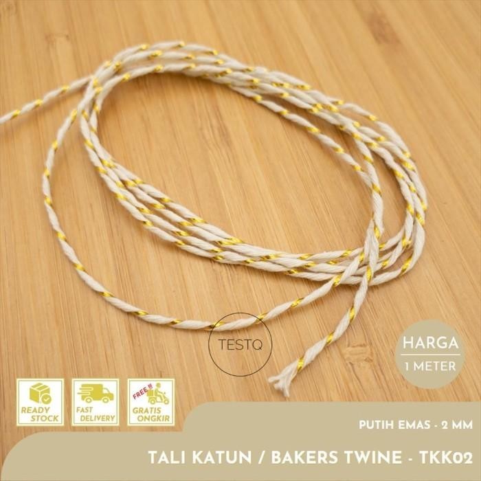 

Diy Craft Tali Rami Jute Kain Katun Natal Imlek Idul Fitri Putih Emas 045