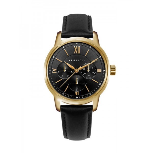 Jam Wanita Aries Gold  Original Sport Gold Leather L-1028-G-BKG