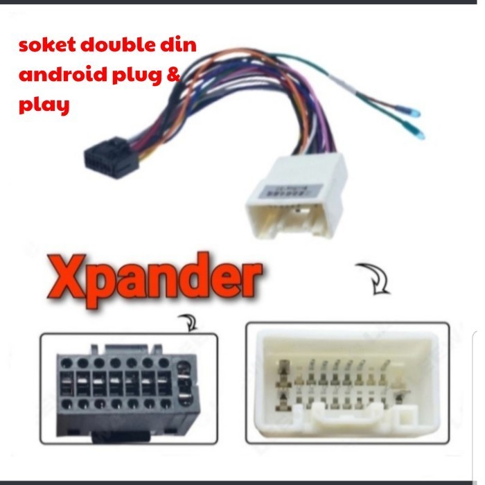 Socket-Soket Double Din Android Plug & Play Mobil Mitsubishi Xpander