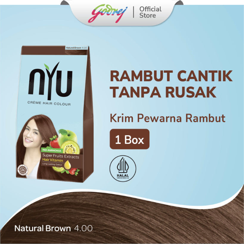 NYU Creme Hair Colour Natural Brown - Pewarna Rambut