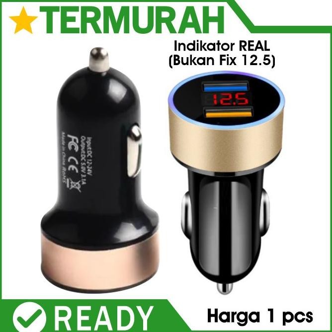 TERBAIK CHARGER DUAL USB MOBIL MOTOR VOLTMETER HP LIGHTER NMAX ADV PCX SCOOPY TERLARIS