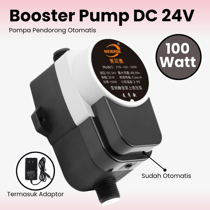 Pompa Pendorong Air Otomatis Dc 24V Booster Pump 100 Watt Pompa Dorong