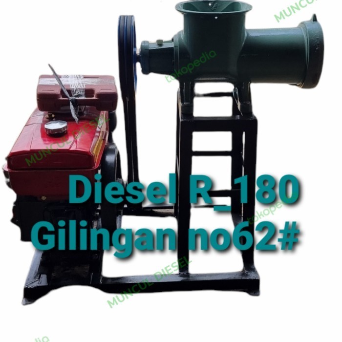 Mesin Giling Daging Mahkota#62 +Mesin Diesel R180(8Hp)