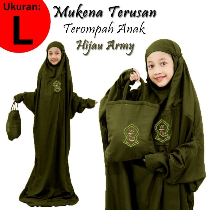 COD Mukena Terusan Terompah Anak - Mukenah Polos Travel Jumbo Rayon Murah