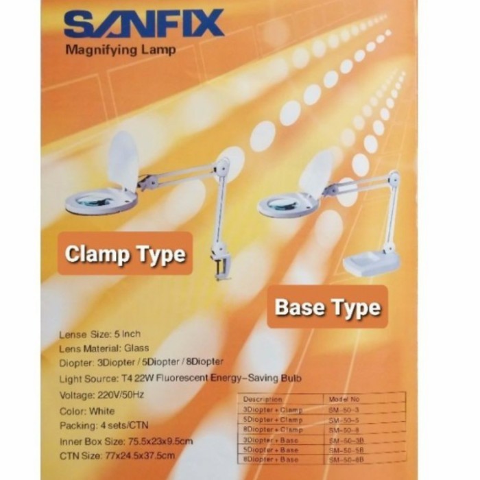 

Sanfix Sm-50-3 Lampu Kaca Pembesar,Magnifying Lamp/Sm50