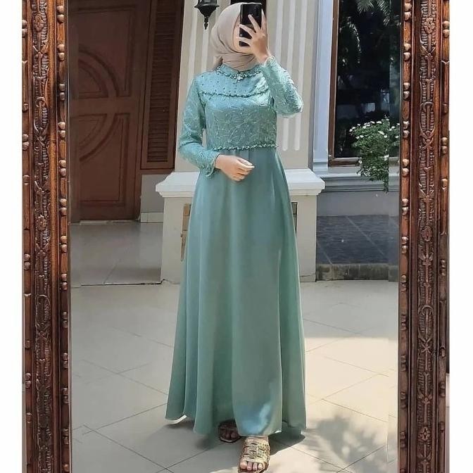 <<<<<] [IG]Tiara Dress Gamis Pesta Valvet Brukat Premium Gamis Modern Muslim