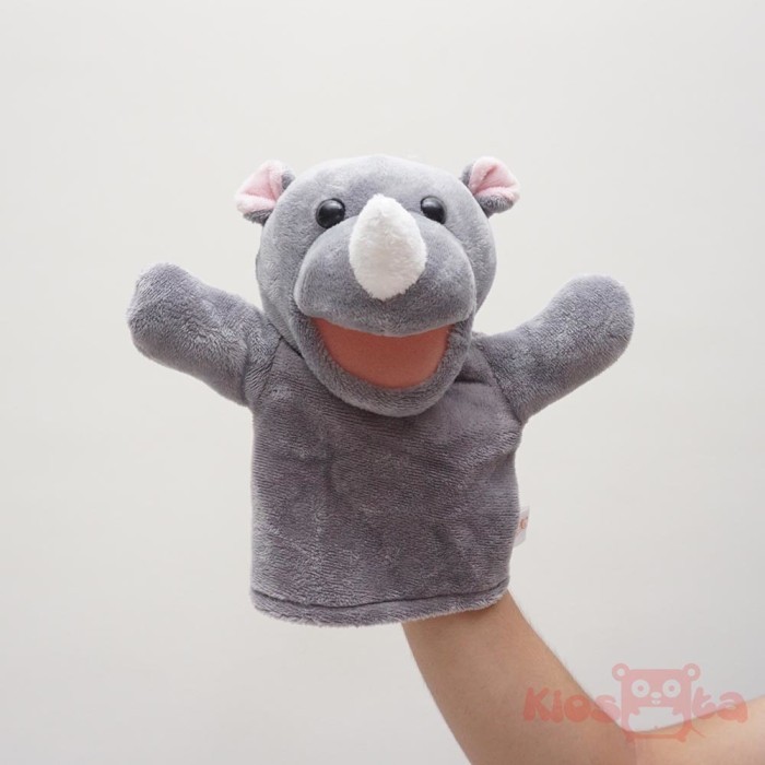 Boneka tangan handpuppet badak bercula satu