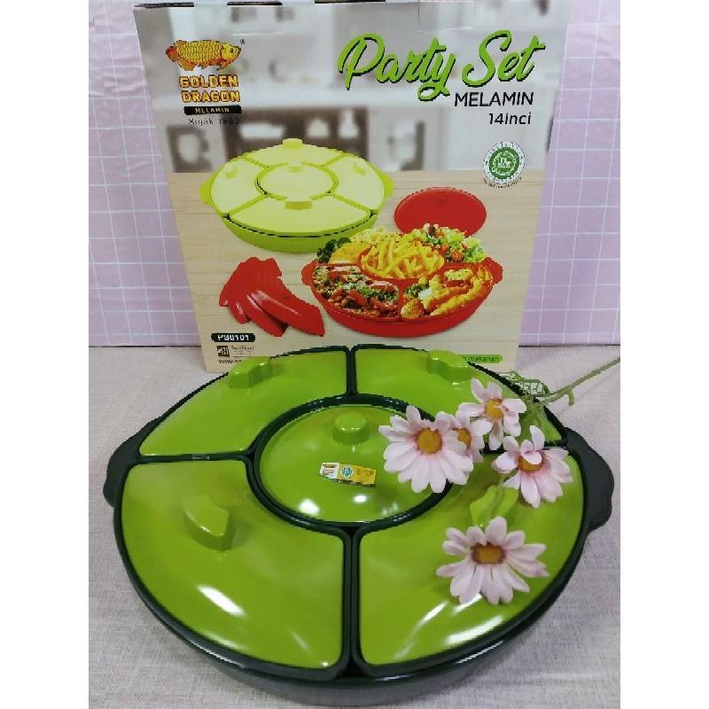 PRASMANAN PARTY SET MELAMIN Golden Dragon PS0101 - WADAH SAJI Bulat