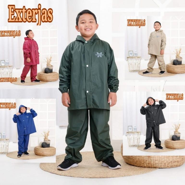 Free Ongkir Promo Jas Hujan Exterjas /Jas Hujan Anak/ Mantel Anak Laki Laki/Mantel Motor/ Jas Hujan 
