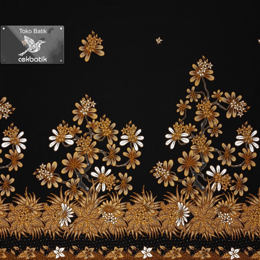 Kain Batik - Motif Pesona Batik Bunga Bunga Hitam Manis V9