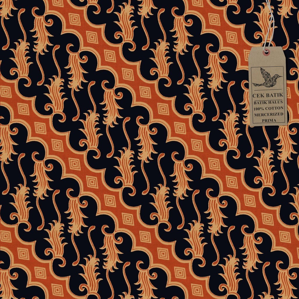 Kain Batik - Motif Parang Cumi Klasik (Hitam)