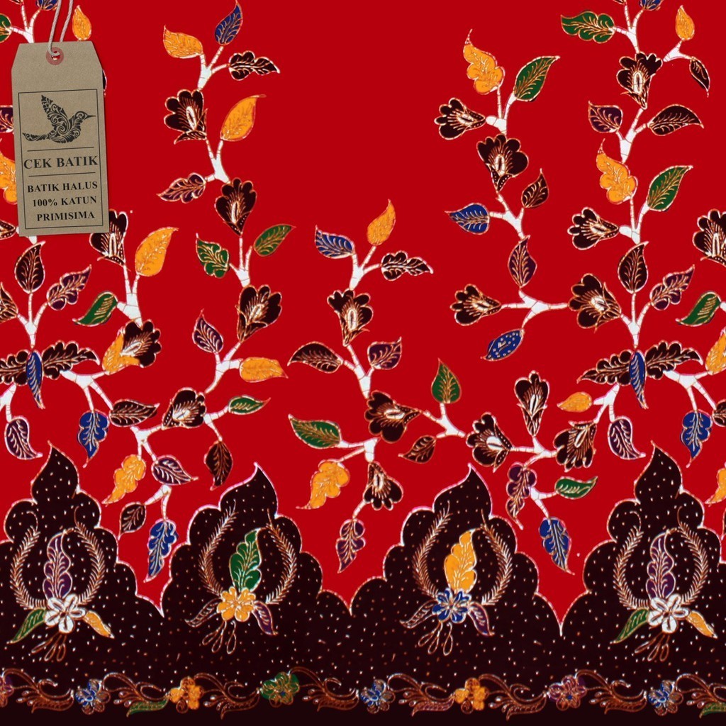 Kain Batik - Motif Pesona Bunga Madura Manis (Merah)